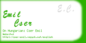 emil cser business card